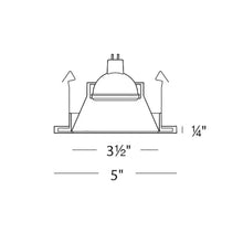 Load image into Gallery viewer, 4 Inch Low Voltage Die-Cast Shower Recessed Trim - line drawing.