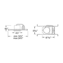 Load image into Gallery viewer, 4 Inch Low Voltage New Construction Non-IC LED Recessed Housing - line drawing.