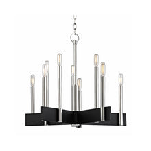 Load image into Gallery viewer, Abrams Chandelier in 10-Light/Polished Nickel.