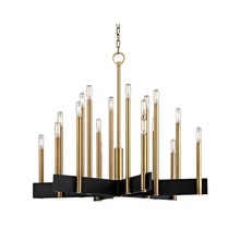 Load image into Gallery viewer, Abrams Chandelier in 18-Light/Aged Brass.