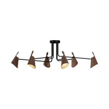 Load image into Gallery viewer, Balance Semi Flush Mount Ceiling Light in American Walnut (6-Light).