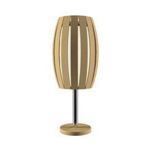 Load image into Gallery viewer, Barrel Table Lamp in Cathedral Freijó.