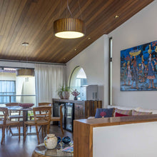 Load image into Gallery viewer, Barril LED Drum Pendant Light in kitchen.