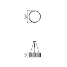 Load image into Gallery viewer, Barril LED Drum Pendant Light - line drawing.