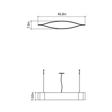 Load image into Gallery viewer, Canoe LED Pendant Light - line drawing.