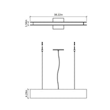 Load image into Gallery viewer, Clean LED Linear Pendant Light - line drawing.