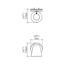 Load image into Gallery viewer, Conic Wall Light - line drawing.