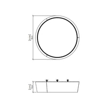 Load image into Gallery viewer, Conical LED Flared Flush Mount Ceiling Light - line drawing.