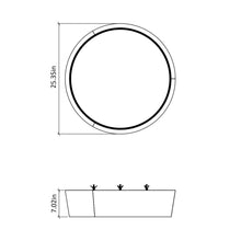 Load image into Gallery viewer, Conical LED Flush Mount Ceiling Light - line drawing.