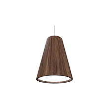 Load image into Gallery viewer, Conical Narrow Pendant Light in American Walnut (Small).