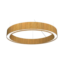 Load image into Gallery viewer, Cylindrical LED Pendant Light in Louro Freijo.