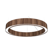 Load image into Gallery viewer, Cylindrical LED Pendant Light in American Walnut.