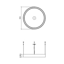 Load image into Gallery viewer, Cylindrical LED Pendant Light - line drawing.