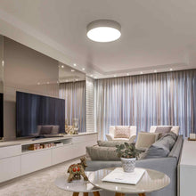 Load image into Gallery viewer, Cylindrical LED Flush Mount Ceiling Light in living room.