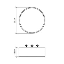Load image into Gallery viewer, Cylindrical LED Flush Mount Ceiling Light - line drawing.