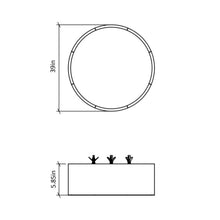 Load image into Gallery viewer, Cylindrical LED Flush Mount Ceiling Light - line drawing.