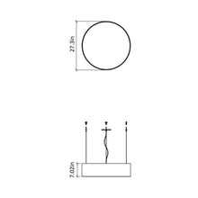 Load image into Gallery viewer, Cylindrical Small LED Pendant Light - line drawing.