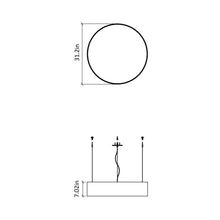 Load image into Gallery viewer, Cylindrical Small LED Pendant Light - line drawing.