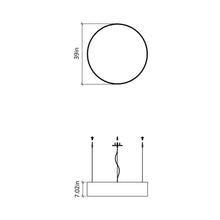 Load image into Gallery viewer, Cylindrical Small LED Pendant Light - line drawing.