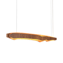 Load image into Gallery viewer, Horizon LED Linear Pendant Light in Cathedral Freijó (70.87-Inch).