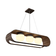 Load image into Gallery viewer, Sfera Linear Pendant Light in American Walnut.