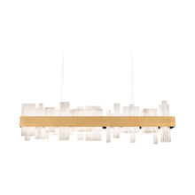 Load image into Gallery viewer, Acropolis LED Chandelier in Aged Brass.