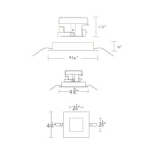Load image into Gallery viewer, Aether 2 Inch Adjustable Square LED Recessed Trim - line drawing.