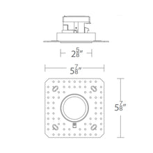 Load image into Gallery viewer, Aether 2 Inch Adjustable Trimless Round LED Recessed Trim - line drawing.