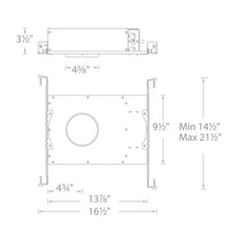 Load image into Gallery viewer, Aether 3.5 Inch Trimless Square Downlight LED Recessed Trim - line drawing.