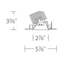 Load image into Gallery viewer, Aether 3.5 Inch Wall Wash Trimless Square LED Recessed Trim - line drawing.