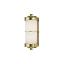 Load image into Gallery viewer, Albany Wall Light in Aged Brass.