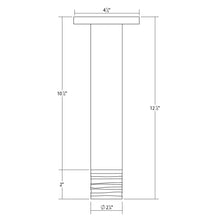 Load image into Gallery viewer, ALC™ LED Semi Flush Mount Ceiling Light - line drawing.