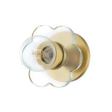 Load image into Gallery viewer, Alexa Wall Light in Brass and Clear.