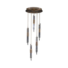 Load image into Gallery viewer, Lucca Multi Light Pendant Light in Brushed Champagne Gold (5-Light).