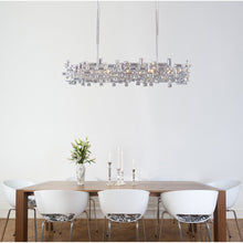 Load image into Gallery viewer, Vermeer Linear Pendant Light in dining room.