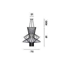 Load image into Gallery viewer, Allegro Ritmico Suspension Light - line drawing.