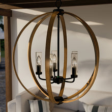 Load image into Gallery viewer, Allier Outdoor Chandelier in living room.