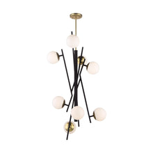 Load image into Gallery viewer, Alluria 8-Light Foyer Pendant Light in Weathered Black.