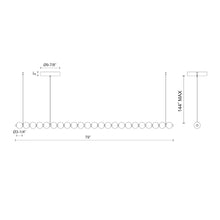 Load image into Gallery viewer, Akoya LED Linear Pendant Light - line drawing.