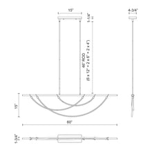 Load image into Gallery viewer, Aryas LED Linear Pendant Light - line drawing.