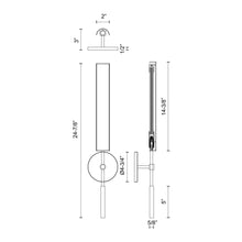 Load image into Gallery viewer, Astrid LED Bath Wall Light - line drawing.