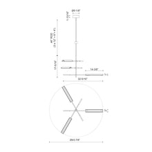 Load image into Gallery viewer, Astrid LED Multi Light Pendant Light - line drawing.