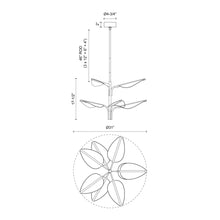 Load image into Gallery viewer, Flora LED Chandelier - line drawing.