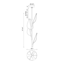 Load image into Gallery viewer, Flora LED Vertical Pendant Light - line drawing.