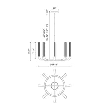 Load image into Gallery viewer, Flute Chandelier - line drawing.