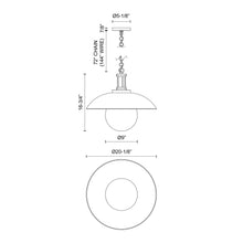 Load image into Gallery viewer, Oviatt Pendant Light - line drawing.