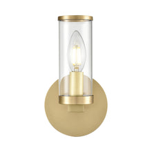 Load image into Gallery viewer, Revolve Bath Wall Light in Natural Brass.