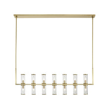 Load image into Gallery viewer, Revolve Linear Pendant Light in 14-Light/Natural Brass.