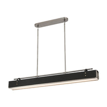 Load image into Gallery viewer, Valise LED Linear Pendant Light in Large/Aged Nickel/Tuxedo Leather .