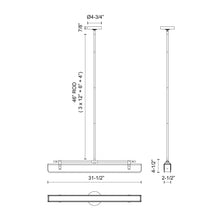 Load image into Gallery viewer, Valise LED Linear Pendant Light - line drawing.